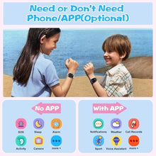 Load image into Gallery viewer, Smart Watch for Kids, 1.85" Fitness Tracker with Heart Rate, Sleep Monitor, IP68 Waterproof Smartwatches with Video Music, Pedometer, Game, NO APP/Phone, Gift for Boys Girls. (Classic, Black)_2653
