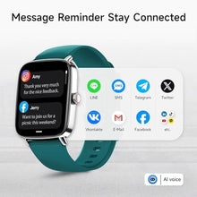 Load image into Gallery viewer, Smart Watch for Men Women, 1.85" HD Smartwatch Compatible iPhone/Samsung/Android (Answer/Make Calls), 100+ Sport Modes Fitness Tracker with Heart Rate/Sleep/SpO2 Monitor, IP68 Waterproof, 2 Bands, GreenBand_127
