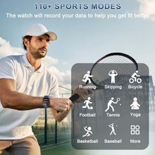 Load image into Gallery viewer, Smart Watch for Men Women, 1.95'' HD Curved Screen Smartwatch(Answer/Make Call), Fitness Tracker with 112 Sport Modes, IP68 Waterproof Fitness Watch with Heart Rate/Sleep Monitor/Pedometer, Blue_2266
