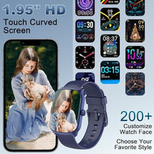 Load image into Gallery viewer, Smart Watch for Men Women, 1.95'' HD Curved Screen Smartwatch(Answer/Make Call), Fitness Tracker with 112 Sport Modes, IP68 Waterproof Fitness Watch with Heart Rate/Sleep Monitor/Pedometer, Blue_2268
