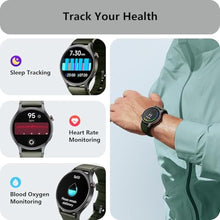 Load image into Gallery viewer, Smart Watch for Men Women, Answer/Make Call, AMOLED Ultra-Clear Screen Activity Trackers with Heart Rate/Sleep/SpO2 Monitor, Smartwatch for iPhone/Samsung/Android, 110+ Sport Modes, 3ATM Waterproof, ArmyGreen_1810
