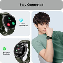 Load image into Gallery viewer, Smart Watch for Men Women, Answer/Make Call, AMOLED Ultra-Clear Screen Activity Trackers with Heart Rate/Sleep/SpO2 Monitor, Smartwatch for iPhone/Samsung/Android, 110+ Sport Modes, 3ATM Waterproof, ArmyGreen_1812
