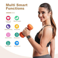 Load image into Gallery viewer, Smart Watch for Men Women Compatible with iPhone Samsung Android Phone 1.69 inch Full Touch Screen IP68 Waterproof Bluetooh Fitness Tracker Heart Rate/Sleep Monitor (Gold)_855
