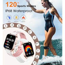 Load image into Gallery viewer, Smart Watch for Women(Answer/Make Calls),1.83"HD Screen,24/7 Heart Rate/Spo2/Sleep/ Monitor Pedometer,Fitness Tracker with 120+ Sports Modes,IP68 Waterproof,Compatible with iPhone/Android2 Bands, Gold_2690
