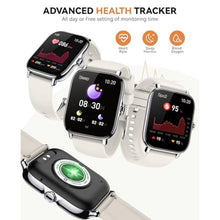 Load image into Gallery viewer, Smart Watch for Women Men- Answer/Make Call, 2025 IP68 Waterproof Fitness Step Sleep Tracker Watch with Monitor Activity Counter Smartwatch for Andriod iPhone iOS Samsung Compatible, PolishedSilverCasewStarlightBand_1817

