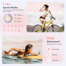 Load image into Gallery viewer, Smart Watch for Women, Smartwatch for iPhone Android Samsung with Bluetooth Answer/Make Calls, Fitness &amp; Sleep Tracker with 110+ Sport Modes, IP68 Waterproof, Heart Rate/SpO2/Step Monitor, Pink_1610

