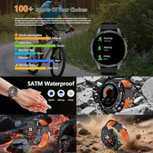 Load image into Gallery viewer, Smart Watch, GPS &amp; Free Maps, AI, Bluetooth Call &amp; Text, Health, Sleep &amp; Fitness Tracker, 100+ Sport Modes, Waterproof, Long Battery Life, Waterproof, Compass, Barometer, 2 Bands Smartwatch for Men, Black_1877
