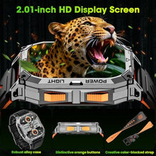 Load image into Gallery viewer, Smart Watches for Men, 2.01" HD Military Smart Watch with 1000mAh High-Capacity Battery/Led Flashlight/Answer/Make Call/Heart Rate/Sleep Monitor/Step Tracker, Fitness Tracker for Android/iPhone, Orange_869
