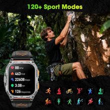 Load image into Gallery viewer, Smart Watches for Men, 2.01" HD Military Smart Watch with 1000mAh High-Capacity Battery/Led Flashlight/Answer/Make Call/Heart Rate/Sleep Monitor/Step Tracker, Fitness Tracker for Android/iPhone, Orange_870
