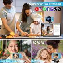 Load image into Gallery viewer, SMARTKLIK Digital Camera for Teens, FHD 4K 44MP with 64GB SD Card, 16X Digital Zoom, Compact Point Shoot Camera Blue_2848
