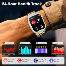 Load image into Gallery viewer, Smartwatch for Men Women(Answer/Make Calls),2.02" Military Fitness Watch with Heart Rate Blood Oxygen Sleep Monitor Pedometer,123+ Sports Modes,IP68 Waterproof,Smart Watch for Android iOS (Silver)_1582

