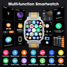Load image into Gallery viewer, Smartwatch for Men Women(Answer/Make Calls),2.02" Military Fitness Watch with Heart Rate Blood Oxygen Sleep Monitor Pedometer,123+ Sports Modes,IP68 Waterproof,Smart Watch for Android iOS (Silver)_1583
