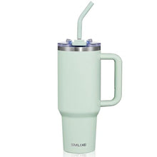 Load image into Gallery viewer, SMLIXE 40 oz Tumbler with Handle and Straw Lid,Insulated Reusable Stainless Steel Water Bottle Travel MugCupholder Friendly Double Wall Vacuum Sealed Cup (Light Green), LightGreen_1
