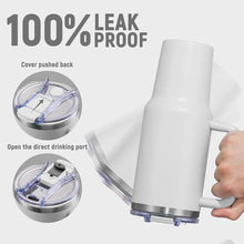Load image into Gallery viewer, SMLIXE 40 oz Tumbler with Handle and Straw Lid,Insulated Reusable Stainless Steel Water Bottle Travel MugCupholder Friendly Double Wall Vacuum Sealed Cup (Cold White), ColdWhite_6636
