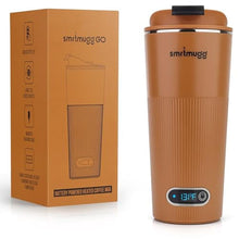Load image into Gallery viewer, SmrtMugg GO Heated Coffee Mug, Travel Mug, 13.5 OZ. Smart Mug, Battery Powered Heated Coffee Mug, Great for Coffee and Tea, Snap on Magnetic Charging Cord, New and Improved (Pumpkin Spice), PumpkinSpice_1

