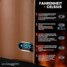 Load image into Gallery viewer, SmrtMugg GO Heated Coffee Mug, Travel Mug, 13.5 OZ. Smart Mug, Battery Powered Heated Coffee Mug, Great for Coffee and Tea, Snap on Magnetic Charging Cord, New and Improved (Pumpkin Spice), PumpkinSpice_6095
