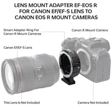 Load image into Gallery viewer, SNIPIZ Lens Mount Adapter EF-EOS R Auto-Focus Lens Converter Compatible with Canon EF/EF-S Lens for Canon R Mount Camera EOS R, RP, R3, R5, R6, R6II, R7, R8, R10, R50, R100, black_6074
