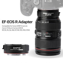 Load image into Gallery viewer, SNIPIZ Lens Mount Adapter EF-EOS R Auto-Focus Lens Converter Compatible with Canon EF/EF-S Lens for Canon R Mount Camera EOS R, RP, R3, R5, R6, R6II, R7, R8, R10, R50, R100, black_6075
