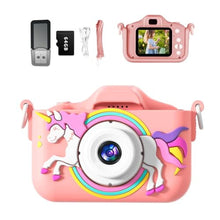 Load image into Gallery viewer, Snowall Kids Camera, Rainbow Design, 2.0 Inch LCD Screen, with 64GB Memory Card, Girls Toy, Pink_1
