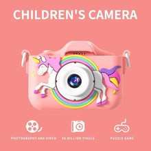 Load image into Gallery viewer, Snowall Kids Camera, Rainbow Design, 2.0 Inch LCD Screen, with 64GB Memory Card, Girls Toy, Pink_5713

