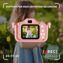 Load image into Gallery viewer, Snowall Kids Camera, Rainbow Design, 2.0 Inch LCD Screen, with 64GB Memory Card, Girls Toy, Pink_5715
