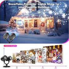 Load image into Gallery viewer, Snowflake Projector Lights Outdoor, Upgrade 2.0 HD Dynamic Christmas Projector Lights Outdoor, IP65 Waterproof Snow Projection Light for Xmas, Holiday, Wedding, Party, Home, Garden Landscape (2 in 1)_1904
