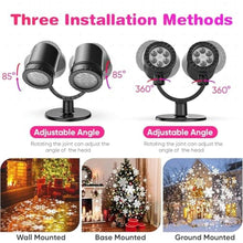 Load image into Gallery viewer, Snowflake Projector Lights Outdoor, Upgrade 2.0 HD Dynamic Christmas Projector Lights Outdoor, IP65 Waterproof Snow Projection Light for Xmas, Holiday, Wedding, Party, Home, Garden Landscape (2 in 1)_1906
