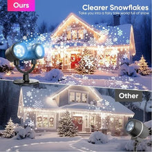 Load image into Gallery viewer, Snowflake Projector Lights Outdoor, Upgrade 2.0 HD Dynamic Christmas Projector Lights Outdoor, IP65 Waterproof Snow Projection Light for Xmas, Holiday, Wedding, Party, Home, Garden Landscape (2 in 1)_1907
