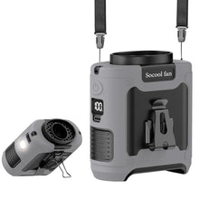 Load image into Gallery viewer, Socool 10000mAh Portable Waist Fan Clip On Personal Fans Rechargeable, 67H Cooling Wearable Belt Shirt Fan with 5 Speed Wind Adjustable &amp; LED Light, Hanging Neck Fan for Outdoor Jobsite Camping_1
