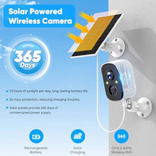 Load image into Gallery viewer, Sofiwaa Solar Security Cameras Wireless Outdoor, 2K Solar Camera Wireless for Home, Color Night Vision, PIR Motion Detection, IP66 Waterproof, Cloud Storage/SD Card, Instant Alerts,2.4GHz WiFi (Black)_1540
