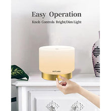 Load image into Gallery viewer, SOICARE Glass Diffuser with Luxury Alloy Base(Gold), All-in-one Room Decor Aromatherapy Oil Diffusers for Essential Oils, Air Scent Essential Oil Diffuser Humidifier,Dimmable Warm Light (280ML), WhiteCoverGoldenBase_7068
