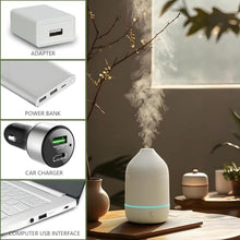 Load image into Gallery viewer, SOICARE Oil Diffuser,100ML Mini Aromatherapy with USB Cable &amp; Adapter, 7 Colors Lights Mode Waterless Auto Off for Car Home Office Room (USB Power), White_5805
