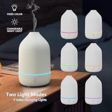 Load image into Gallery viewer, SOICARE Oil Diffuser,100ML Mini Aromatherapy with USB Cable &amp; Adapter, 7 Colors Lights Mode Waterless Auto Off for Car Home Office Room (USB Power), White_5806
