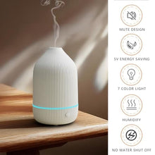 Load image into Gallery viewer, SOICARE Oil Diffuser,100ML Mini Aromatherapy with USB Cable &amp; Adapter, 7 Colors Lights Mode Waterless Auto Off for Car Home Office Room (USB Power), White_5807
