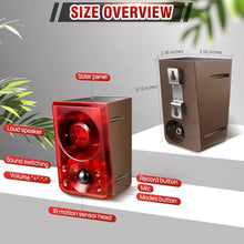 Load image into Gallery viewer, Solar Outdoor Motion Sensor Alarm, Dog Barking&amp;Gunshot Sound,130db Loud, RedBrown_217

