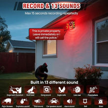 Load image into Gallery viewer, Solar Outdoor Motion Sensor Alarm, Dog Barking&amp;Gunshot Sound,130db Loud, RedBrown_218
