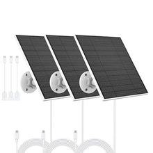 Load image into Gallery viewer, Solar Panel for Eufy Outdoor Camera, 5W Solar Panel Charger Compatible with Eufycam, Continuous Power Supply, 9.8ft Charging Cable, IP65 Waterproof, Adjustable Wall Mount, 3 Pack, Black_1
