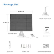 Load image into Gallery viewer, Solar Panel for Eufy Outdoor Camera, 5W Solar Panel Charger Compatible with Eufycam, Continuous Power Supply, 9.8ft Charging Cable, IP65 Waterproof, Adjustable Wall Mount, 3 Pack, Black_832
