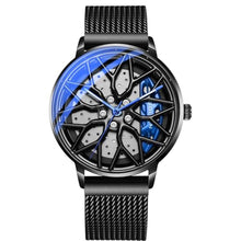 Load image into Gallery viewer, SOLLEN Spinning Wheel Watch for Men, Black Racing Style Rotating Rim Dial, Japanese Quartz Analog Wrist Watch with Luminous Hands, 30M Water Resistant, Gift for Car Enthusiast - 42.5mm_1
