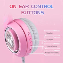 Load image into Gallery viewer, SOMIC G951pink Gaming Headset for PC, PS4, PS5, Laptop, Cat Ear Headphone USB Gaming Headphones with Mic Noise Cancelling, LED Light, 7.1 Virtual Surround Sound for Girls, Women_7513
