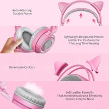 Load image into Gallery viewer, SOMIC G951pink Gaming Headset for PC, PS4, PS5, Laptop, Cat Ear Headphone USB Gaming Headphones with Mic Noise Cancelling, LED Light, 7.1 Virtual Surround Sound for Girls, Women_7516
