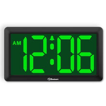 Load image into Gallery viewer, Soobest 9.5 Inch Digital Wall Clock Battery Operated, LED Large Display, Green_1
