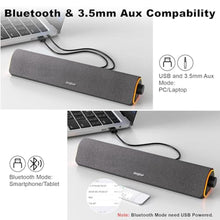 Load image into Gallery viewer, SOULION Bluetooth Computer Speakers for Desktop Monitor PC USB Powered, DarkGrey_781
