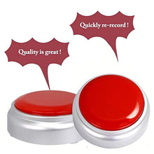 Load image into Gallery viewer, Sound Button- 30 Seconds Custom Recordable Talking Button-Record &amp; Playback Your Own Message-Quality Voice Sound Recorder-Answer Buzzer (RED+Sliver), RedandSilver_506
