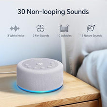 Load image into Gallery viewer, Sound Machine Night Light White Noise Brown Noise Machine 30 Non Looping Sounds 12 Lights 5 Timers 36 Adjustable Volume Memory Function Sleep Sounds Machine for Baby Kids Adult &amp; Home Office Travel, Grey_6650
