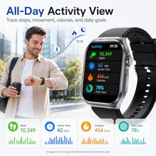 Load image into Gallery viewer, Soves Advanced Smart Watch for Men Women - 2.04" HD Health Smart Watches with Answer/Make Call, 24H Heart Rate Monitor Smartwatch for iOS/Android, Black_807
