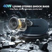 Load image into Gallery viewer, SOWO Portable Bluetooth Speaker with Powerful Bass - Wireless Speaker with Partyboom Technology - 30W, IP67 Waterproof - Stereo Sound for Outdoor, Camping and Travel Use - Blue_40
