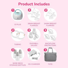 Load image into Gallery viewer, Spectra Baby S1 Plus Premier Rechargeable Breast Pump with Tote, 28 mm, Whitebluegrey_73
