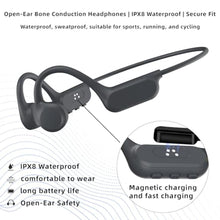 Load image into Gallery viewer, Sports bone conduction headphones, 6.0, wireless open-air headphones, with microphone, battery life up to 15 hours, IP68 waterproof rating, suitable for running and fitness exercises (black)_812

