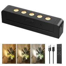 Load image into Gallery viewer, Spotlights Indoor with Daily Auto Timer, 5500mAh Rechargeable Plant Lights, Wireless Uplighting with Remote, 3CCT &amp; Dimmable, Display Lights for Painting, Artwork, Plants, Accent Lighting, Black_1
